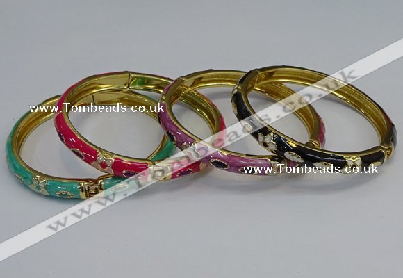 CEB116 7mm width gold plated alloy with enamel bangles wholesale