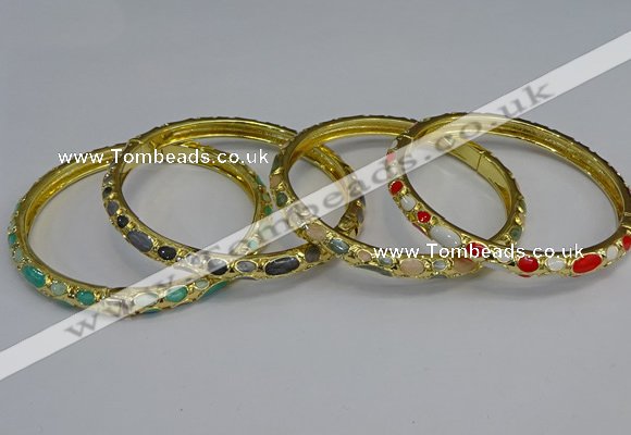 CEB117 6mm width gold plated alloy with enamel bangles wholesale