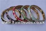 CEB12 5pcs 10mm width gold plated alloy with enamel bangles wholesale
