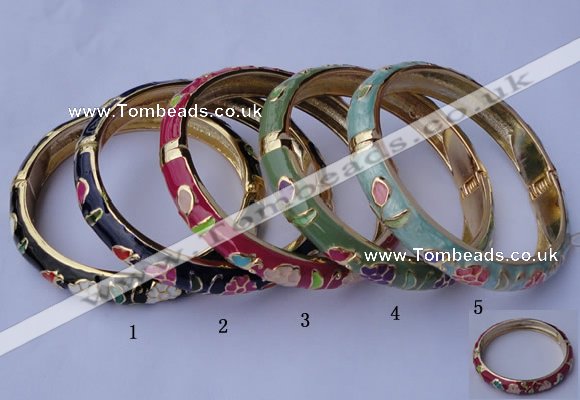 CEB12 5pcs 10mm width gold plated alloy with enamel bangles wholesale