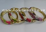 CEB120 16mm width gold plated alloy with enamel bangles wholesale