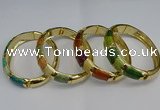 CEB121 16mm width gold plated alloy with enamel bangles wholesale