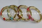 CEB123 16mm width gold plated alloy with enamel bangles wholesale