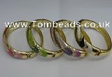 CEB124 16mm width gold plated alloy with enamel bangles wholesale