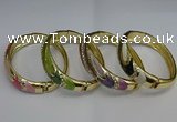 CEB124 16mm width gold plated alloy with enamel bangles wholesale