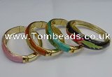 CEB128 16mm width gold plated alloy with enamel bangles wholesale