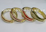 CEB129 22mm width gold plated alloy with enamel bangles wholesale