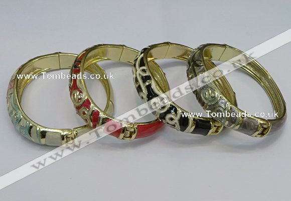 CEB134 16mm width gold plated alloy with enamel bangles wholesale