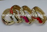 CEB136 26mm width gold plated alloy with enamel bangles wholesale