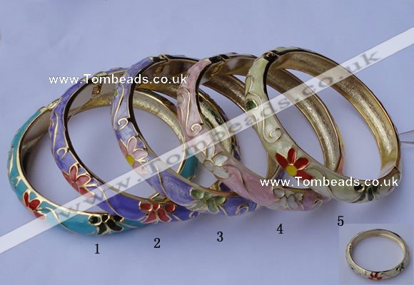 CEB14 5pcs 10mm width gold plated alloy with enamel bangles wholesale