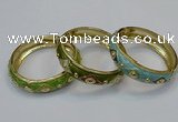 CEB144 18mm width gold plated alloy with enamel bangles wholesale