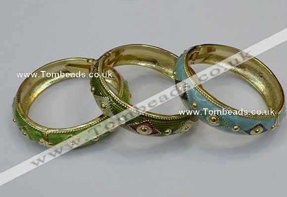 CEB144 18mm width gold plated alloy with enamel bangles wholesale