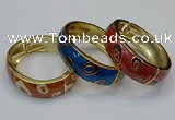 CEB145 19mm width gold plated alloy with enamel bangles wholesale