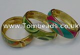 CEB149 18mm width gold plated alloy with enamel bangles wholesale