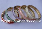 CEB15 5pcs 10mm width gold plated alloy with rhinestone & enamel bangles