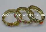 CEB153 17mm width gold plated alloy with enamel bangles wholesale