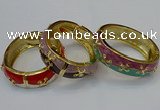 CEB156 19mm width gold plated alloy with enamel bangles wholesale
