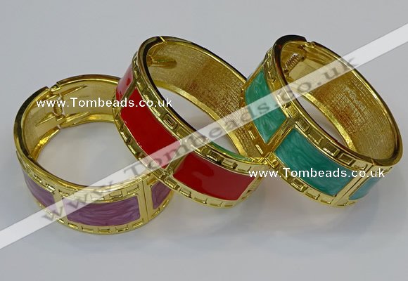 CEB157 24mm width gold plated alloy with enamel bangles wholesale