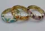 CEB158 17mm width gold plated alloy with enamel bangles wholesale