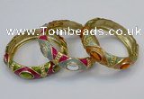 CEB159 17mm width gold plated alloy with enamel bangles wholesale