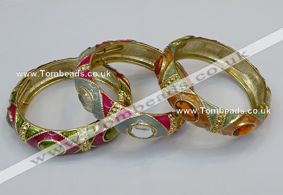 CEB159 17mm width gold plated alloy with enamel bangles wholesale