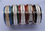 CEB17 5pcs 24.5mm width silver plated alloy with rhinestone & enamel bangle