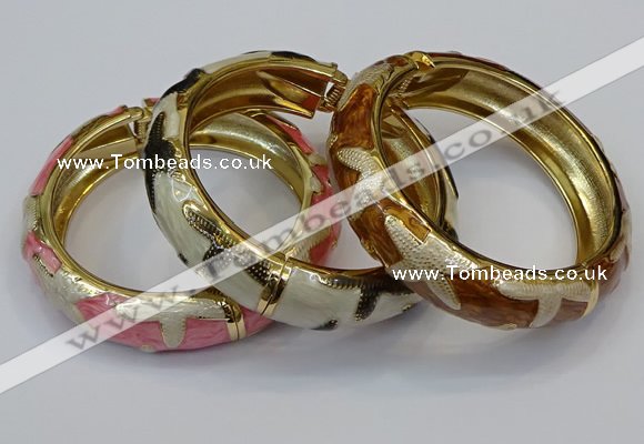 CEB179 17mm width gold plated alloy with enamel bangles wholesale