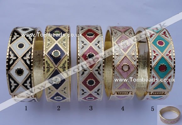 CEB18 5pcs 19mm width gold plated alloy with enamel bangles wholesale