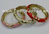 CEB182 13mm width gold plated alloy with enamel bangles wholesale