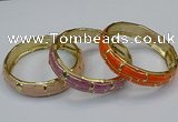 CEB185 14mm width gold plated alloy with enamel bangles wholesale