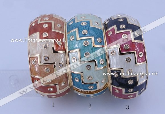 CEB25 5pcs 33mm width gold plated alloy with rhinestone & enamel bangles