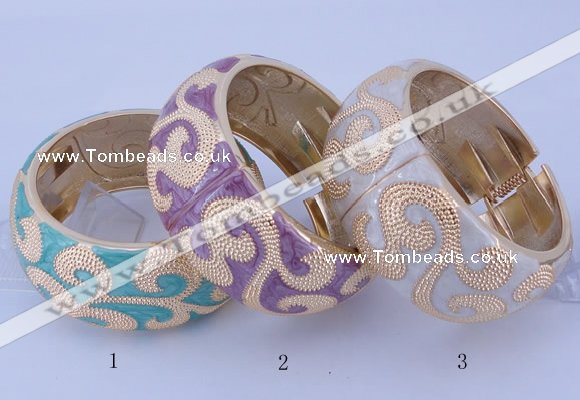 CEB27 5pcs 32mm width gold plated alloy with enamel bangles