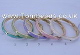 CEB29 5pcs 7mm width gold plated alloy with enamel bangles