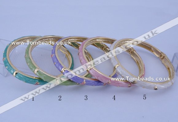 CEB29 5pcs 7mm width gold plated alloy with enamel bangles