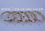 CEB30 5pcs 8mm width gold plated alloy with enamel bangles