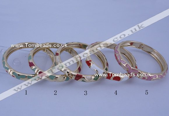 CEB30 5pcs 8mm width gold plated alloy with enamel bangles