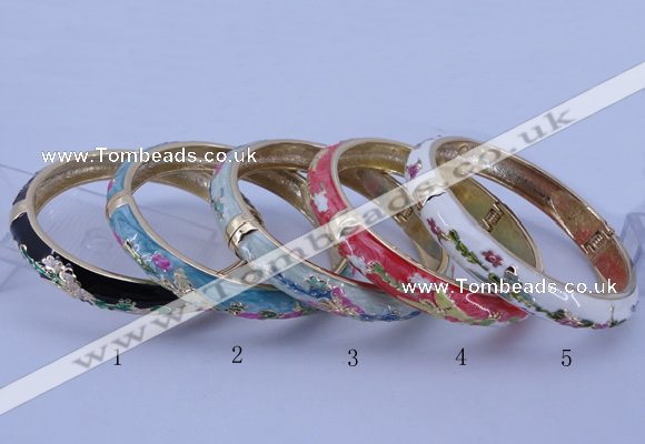 CEB31 5pcs 10mm width gold plated alloy with enamel bangles