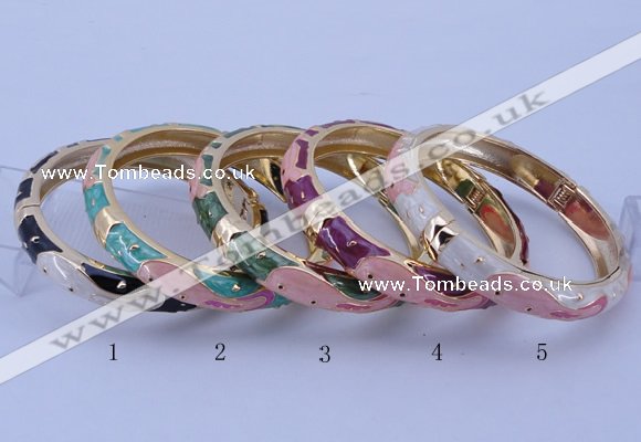 CEB32 5pcs 10mm width gold plated alloy with enamel bangles