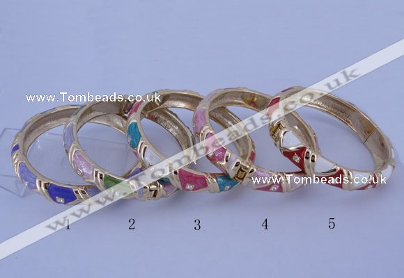 CEB34 5pcs 12mm width gold plated alloy with enamel rhinestone & bangles