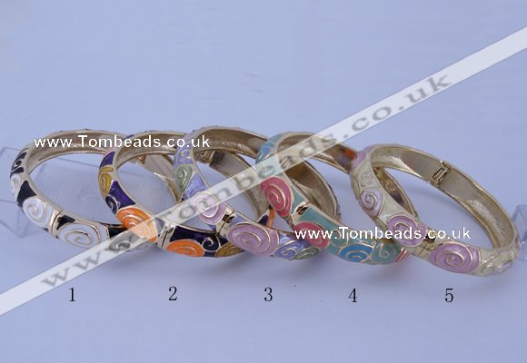 CEB35 5pcs 12mm width gold plated alloy with enamel bangles