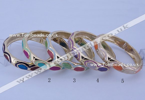 CEB36 5pcs 12mm width gold plated alloy with enamel rhinestone & bangles