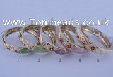 CEB38 5pcs 14mm width gold plated alloy with enamel rhinestone & bangles