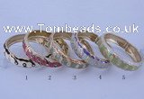 CEB41 5pcs 15mm width gold plated alloy with enamel rhinestone & bangles