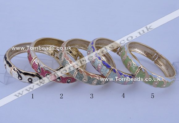 CEB41 5pcs 15mm width gold plated alloy with enamel rhinestone & bangles