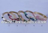 CEB43 5pcs 17mm width gold plated alloy with enamel rhinestone & bangles