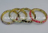 CEB51 7mm width gold plated alloy with enamel bangles wholesale