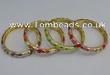 CEB53 7mm width gold plated alloy with enamel bangles wholesale