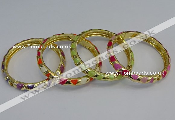CEB53 7mm width gold plated alloy with enamel bangles wholesale
