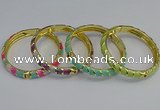 CEB54 7mm width gold plated alloy with enamel bangles wholesale