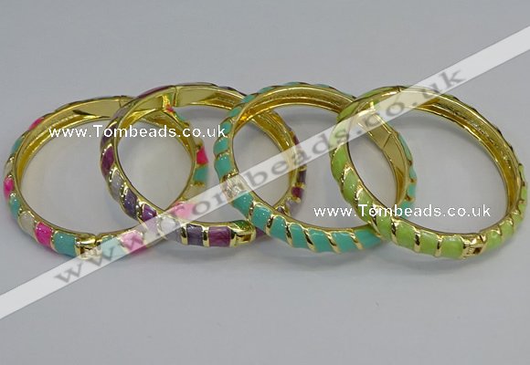 CEB54 7mm width gold plated alloy with enamel bangles wholesale